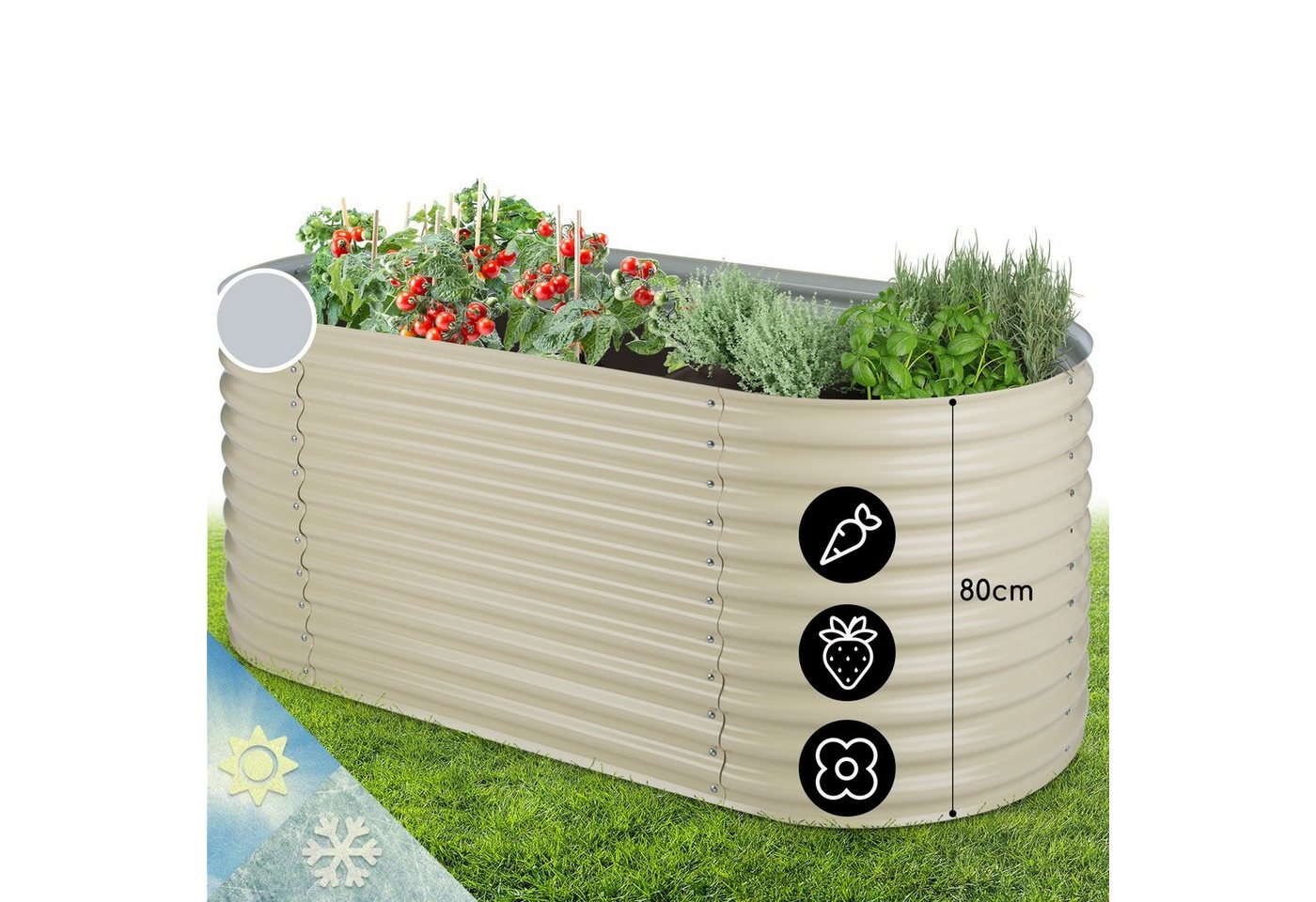 blumfeldt Blumentopf High Grow, Hochbeet Metall Balkon Pflanzkasten Pflanzkübel Blumenkasten von blumfeldt