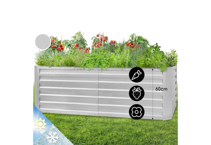 blumfeldt Blumentopf High Grow Straight Hochbeet Metall, Hochbeet Metall Balkon Pflanzkasten Pflanzkübel Blumenkasten von blumfeldt