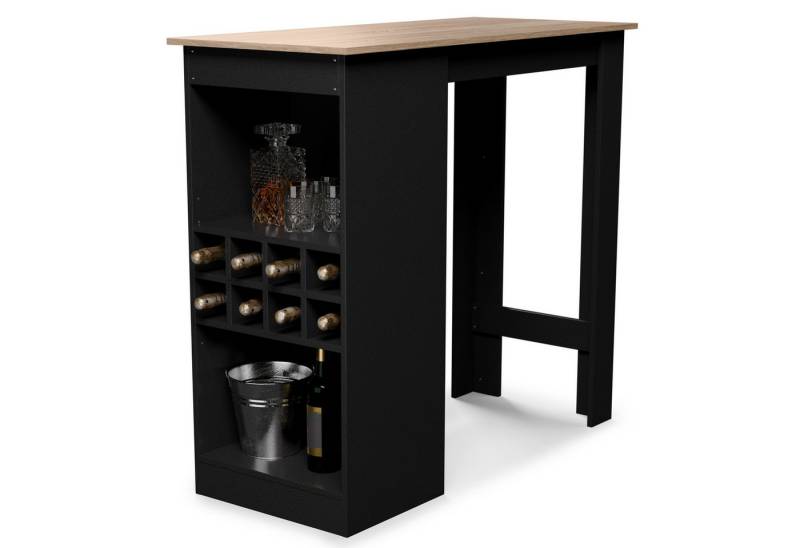 blumfeldt Couchtisch Bellshill Bartisch Tresentisch Hausbar (1 Tisch), Tresentisch Hausbar Küche Tisch höhenverstellbaren Fächern von blumfeldt