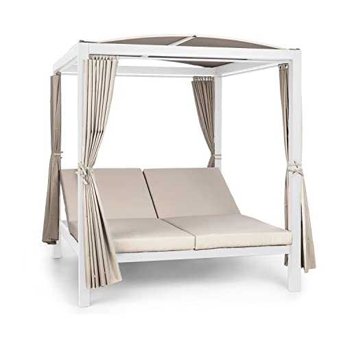 blumfeldt Doppelliege Outdoor für 2 Personen mit Dach, XL Doppel-Sonnenliege, Doppel Garten Liege Bett für Erwachsene & Kinder, Gartenbett mit Verstellbarer Rückenlehne, Outdoor-Sonnenbett mit Dach blumfeldt Doppelliege Outdoor für 2 Personen mit Dach, XL Doppel-Sonnenliege, Doppel Garten Liege Bett für Erwachsene & Kinder, Gartenbett mit Verstellbarer Rückenlehne, Outdoor-Sonnenbett mit Dach von blumfeldt