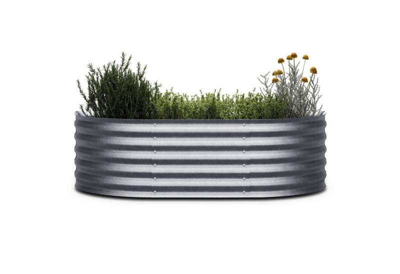 blumfeldt Hochbeet High Grow Extended Hochbeet Metall 150 x 43 x 60cm, Pflanzkübel Outdoor Balkon außen groß Metall Garten von blumfeldt
