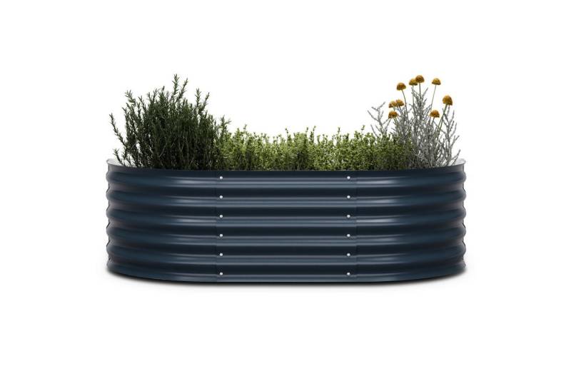 blumfeldt Hochbeet High Grow Extended Hochbeet Metall 150 x 43 x 60cm, Pflanzkübel Outdoor Balkon außen groß Metall Garten von blumfeldt