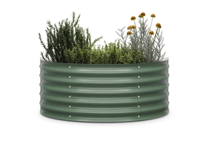 blumfeldt Hochbeet High Grow Half Circle Hochbeet Metall 105 x 43 x 60cm, Pflanzkübel Outdoor Balkon außen groß Metall Garten von blumfeldt
