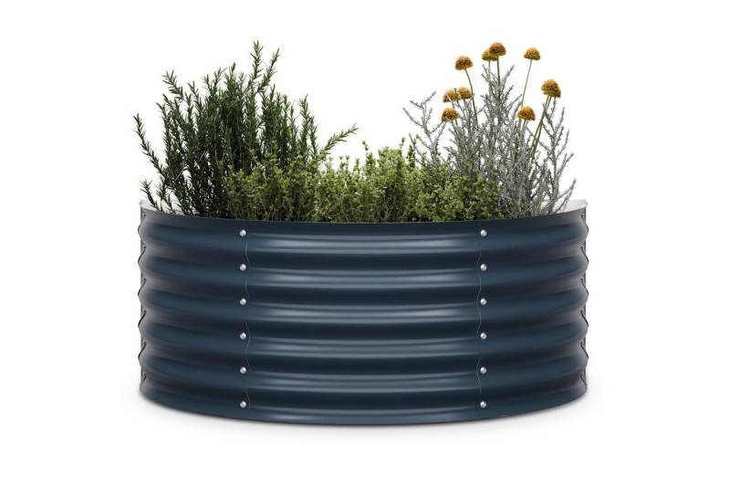 blumfeldt Hochbeet High Grow Half Circle Hochbeet Metall 105 x 43 x 60cm, Pflanzkübel Outdoor Balkon außen groß Metall Garten von blumfeldt