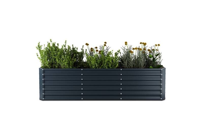blumfeldt Hochbeet High Grow Straight Hochbeet Metall 1.440 L (Set), Pflanzkübel Outdoor Balkon außen groß Stahl Garten von blumfeldt