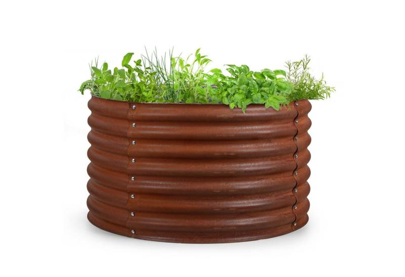 blumfeldt Hochbeet Rust Grow Hochbeet Metall (4 St), Pflanzkübel Outdoor Balkon außen groß Metall Garten von blumfeldt
