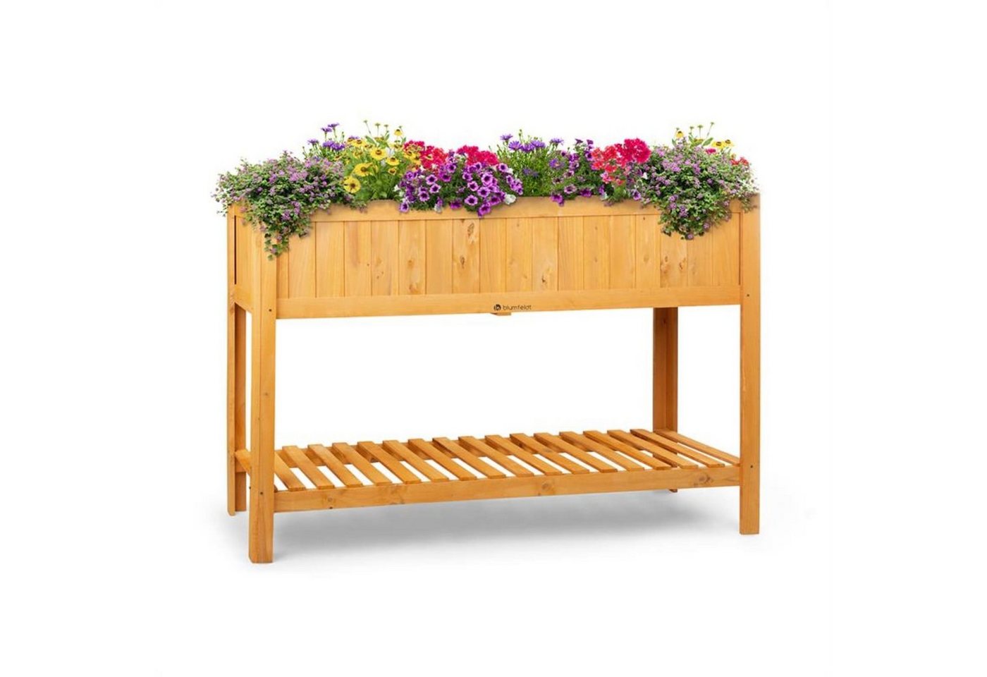 blumfeldt Blumentopf Altiplano Cubic Hochbeet, Pflanzkübel Outdoor Balkon außen groß Holz Garten von blumfeldt