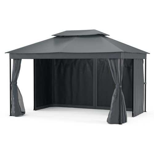blumfeldt Mondo Dual Pavillon 3x4 – Doppeldach & Moskitonetze, Rostfreier Metallrahmen, Wetterfeste Überdachung, Gartenpavillon, Dunkelgrau blumfeldt Mondo Dual Pavillon 3x4 – Doppeldach & Moskitonetze, Rostfreier Metallrahmen, Wetterfeste Überdachung, Gartenpavillon, Dunkelgrau von blumfeldt