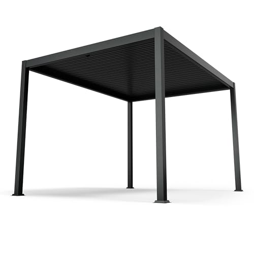 blumfeldt Pavillon 3x4, Wasserdicht Stabil Winterfest, Lamellendach aus Verzinktem Stahl, Pulverbeschichteter Aluminiumrahmen, Wetterfest, Schwarz, Für Garten & Terrasse blumfeldt Pavillon 3x4, Wasserdicht Stabil Winterfest, Lamellendach aus Verzinktem Stahl, Pulverbeschichteter Aluminiumrahmen, Wetterfest, Schwarz, Für Garten & Terrasse von blumfeldt