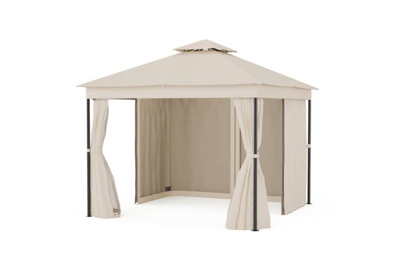 blumfeldt Pavillon Mondo, (Set), Pergola 3x3m pulverbeschichtet wetterfest Garten von blumfeldt