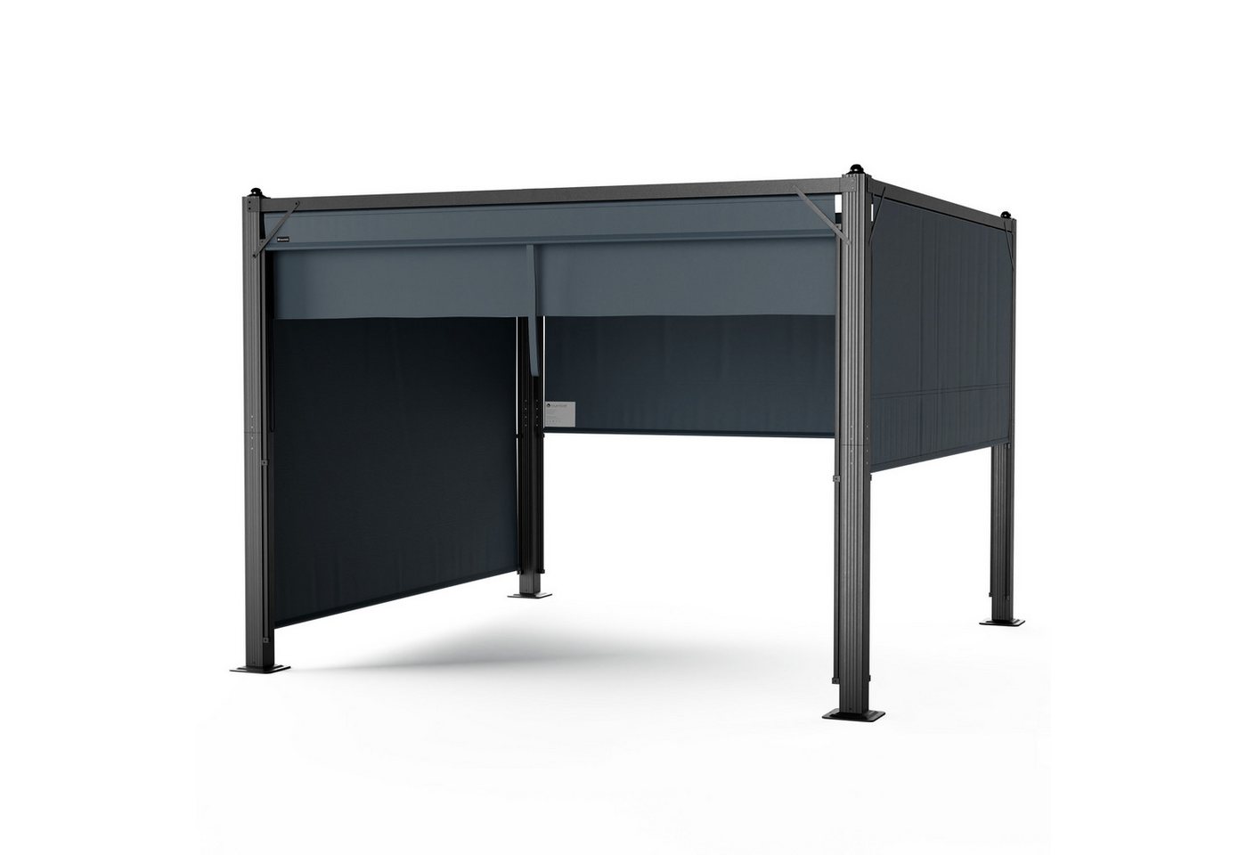 blumfeldt Pavillon Pantheon Cortina, (Set), Gartenpavillon Outdoor Garten mit 4 Seiten Aluminium 227x300x300 cm von blumfeldt
