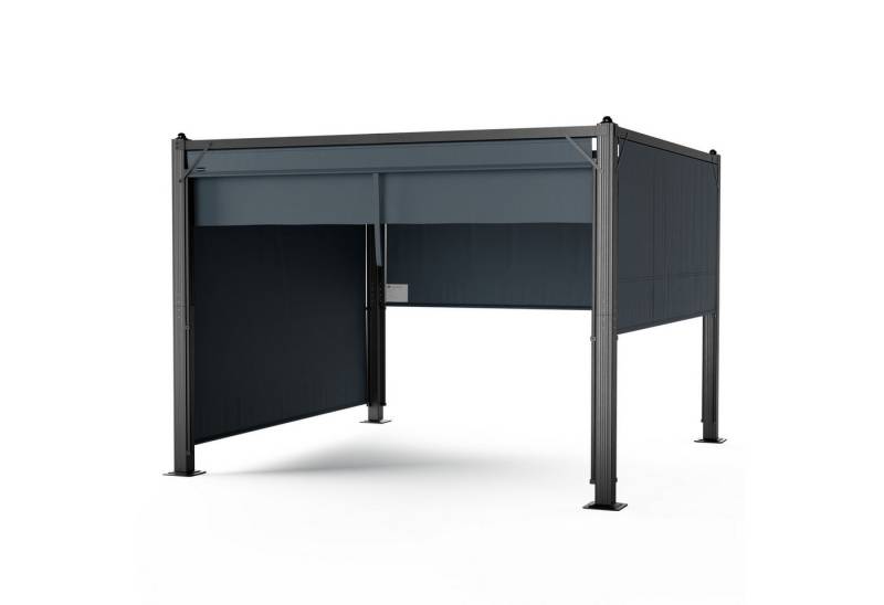 blumfeldt Pavillon Pantheon Cortina, (Set), Gartenpavillon Outdoor Garten mit 4 Seiten Aluminium 227x300x300 cm von blumfeldt