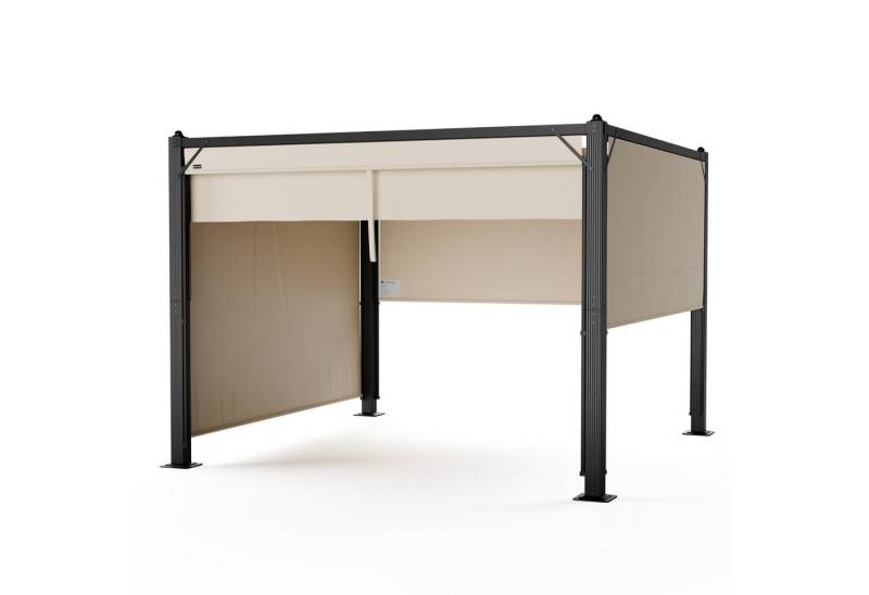 blumfeldt Pavillon Pantheon Cortina, (Set), Gartenpavillon Outdoor Garten mit 4 Seiten Aluminium 227x300x300 cm von blumfeldt