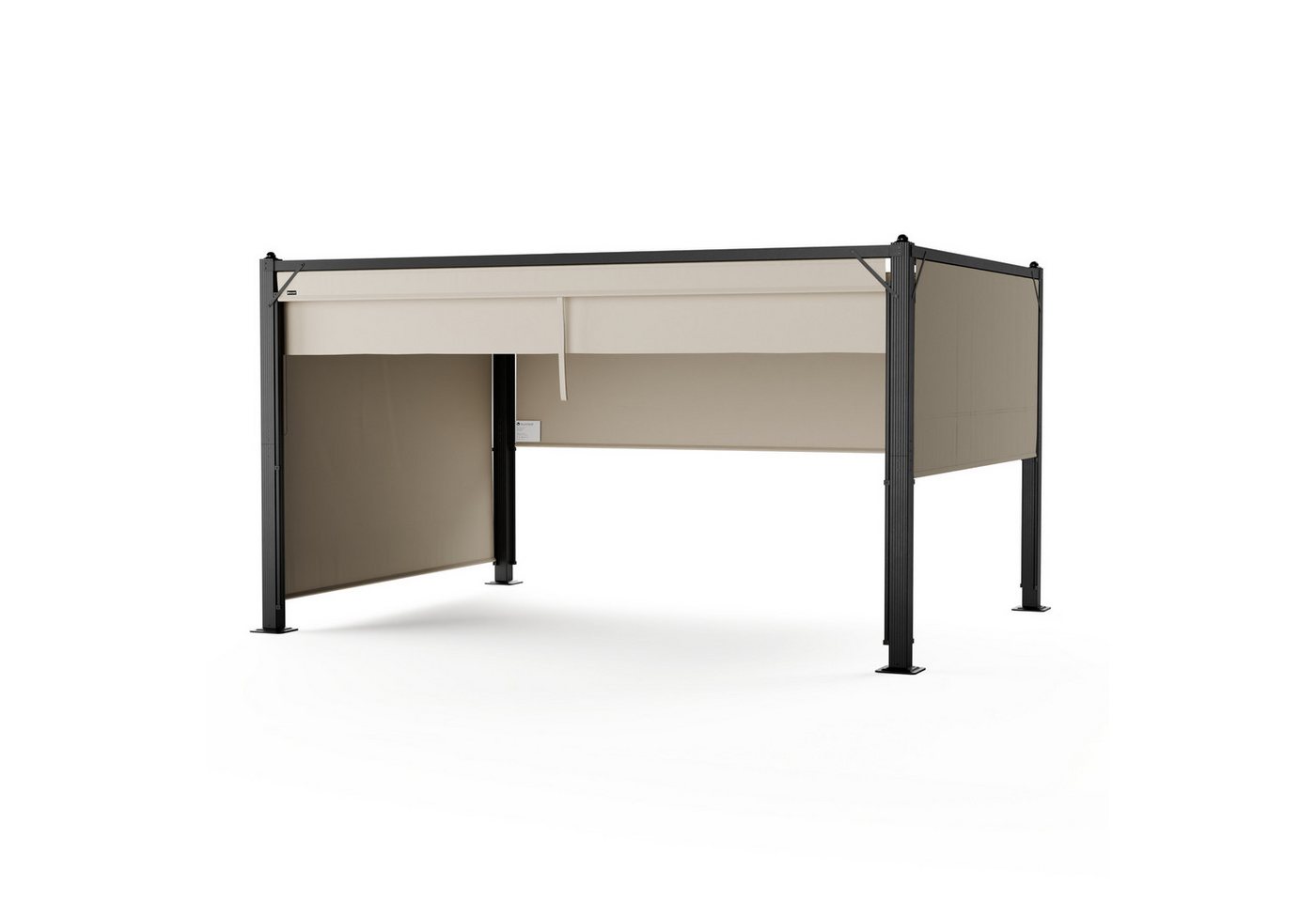 blumfeldt Pavillon Pantheon Cortina, (Set), Gartenpavillon Outdoor Garten mit 4 Seiten Aluminium 227x300x400 cm von blumfeldt