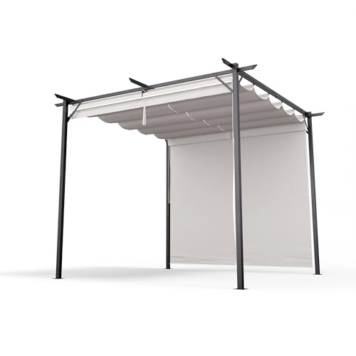 blumfeldt Pavillon 3x3, Wasserdicht Stabil Winterfest, Pulverbeschichteter Stahlrahmen, Wetterfestes Polyesterdach, Seitliche Jalousien, Einfache Montage, Ganzjährig Nutzbar von blumfeldt