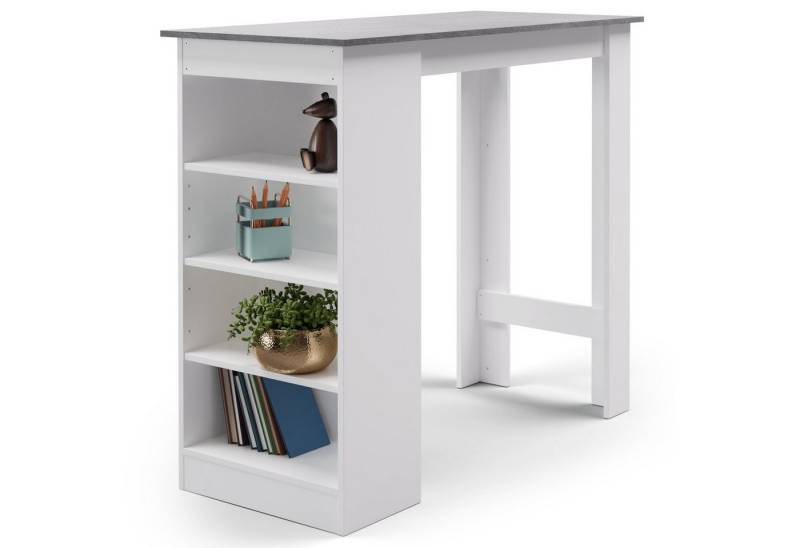 blumfeldt Schreibtisch Erskine (Packung, 1 Tisch), Tresentisch Hausbar höhenverstellbare Regale von blumfeldt