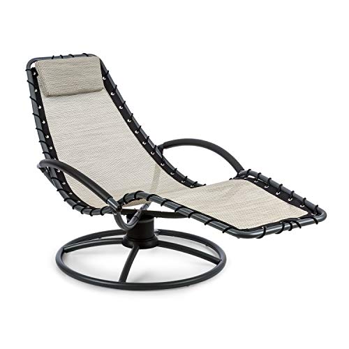 blumfeldt The Chiller - Liegestuhl, Schwingliege, Gartenliege, 77 x 85 x 173 cm, pflegeleicht, wetterbeständig, 360° Comfort-Schwingbewegung, ComfortMesh, stabiles Stahlrohr, beige blumfeldt The Chiller - Liegestuhl, Schwingliege, Gartenliege, 77 x 85 x 173 cm, pflegeleicht, wetterbeständig, 360° Comfort-Schwingbewegung, ComfortMesh, stabiles Stahlrohr, beige von blumfeldt