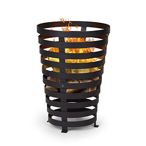 blumfeldt Verus - Feuerkorb aus Stahl, 42 cm Feuerstelle, Stabiler Stand, Feuerschale für den Garten, Vier robuste Füße, Feuerschalen, schwarz von blumfeldt