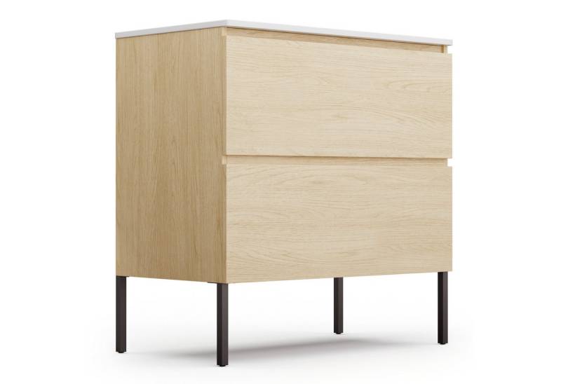 blumfeldt Waschtisch Johnstone bathroom cabinet w/ feet 80cm, Waschbecken mit Schrank Waschbeckenunterschrank Set von blumfeldt