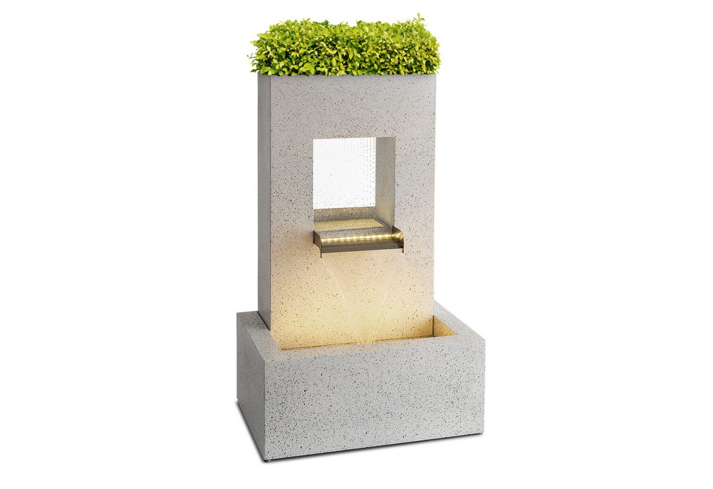 blumfeldt Wasserspiel Bloomingstone Brunnen, brunnen spring zimmer zier brunnen led-beleuchtung terasse von blumfeldt