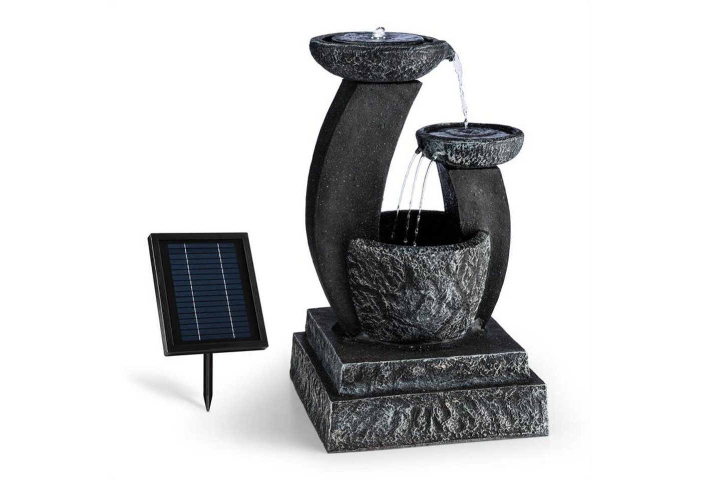 blumfeldt Wasserspiel Fantaghiro Zierbrunnen, 41 cm Breite, (Set, inkl. Pumpe,Solarpanel,LED-Beleuchtung und Anschlussmaterial), spring zimmer zier brunnen led-beleuchtung terasse solar outdoor von blumfeldt