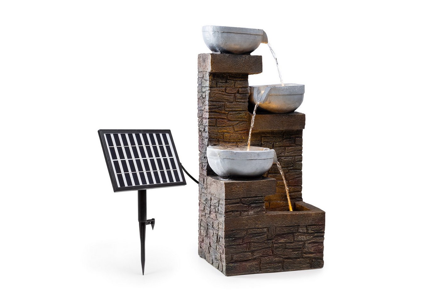 blumfeldt Wasserspiel Fez Solarbrunnen, (Set, Solarpanel,LED-Beleuchtung und Anschlussmaterial), spring zimmer zier brunnen led-beleuchtung terasse solar outdoor von blumfeldt