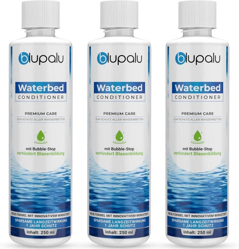 blupalu, Wasserbett Conditioner Premium Care, (3x 250ml, Wasserbetten Konditionierer gegen Gerüche & Algen), Pflege für alle Wassermatratzen & Systeme von blupalu