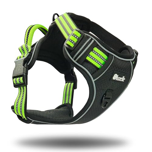 bluzelle Hundegeschirr für große Hunde, Reflektierendes Brustgeschirr mit Griff & Tasche für GPS Tracker, Anti-Zug Hundeweste Hund-Warnweste, Atmungsaktiv Reflektor-Gurte, XL, Schwarz 3 bluzelle Hundegeschirr für große Hunde, Reflektierendes Brustgeschirr mit Griff & Tasche für GPS Tracker, Anti-Zug Hundeweste Hund-Warnweste, Atmungsaktiv Reflektor-Gurte, XL, Schwarz 3 von bluzelle
