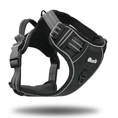 bluzelle Hundegeschirr für mittelgroße Hunde, Reflektierendes Brustgeschirr mit Griff & Tasche für GPS Tracker, Anti-Zug Hundeweste Hund-Warnweste, Atmungsaktiv Reflektor-Gurte, M, Schwarz bluzelle Hundegeschirr für mittelgroße Hunde, Reflektierendes Brustgeschirr mit Griff & Tasche für GPS Tracker, Anti-Zug Hundeweste Hund-Warnweste, Atmungsaktiv Reflektor-Gurte, M, Schwarz von bluzelle