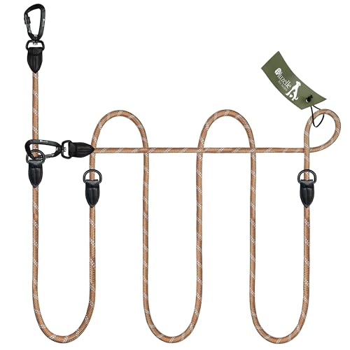 BLUZELLE Verstellbare Hundeleine 3m, Mittelgroße & Große Hunde, Freihandleine Doppelleine für 2 Hunde, 2 Starke Aluminium-Sicherheitskarabiner, Reflektierende Paracord-Leine, Farbe:Braun BLUZELLE Verstellbare Hundeleine 3m, Mittelgroße & Große Hunde, Freihandleine Doppelleine für 2 Hunde, 2 Starke Aluminium-Sicherheitskarabiner, Reflektierende Paracord-Leine, Farbe:Braun von bluzelle