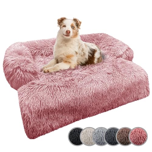 bluzelle Sofaschutz Hundebett für kleine & mittelgroße Hunde, Hundedecke für Couch Sofa Cover, Plüsch Hundesofa Schutzdecke rutschfest Wasserdicht Waschbar Abnehmbarer Bezug, Farbe:Rosa von bluzelle