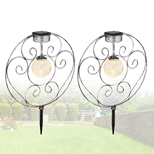 Solarlampe für Außen Stehend Kreis Kugel 2er Set – Solarleuchte Garten 41 cm Hoch – Außenleuchte Gartenlampe LED 30 cm Durchmesser – Leuchte Solar Aussenlampe IP 44 Silber Metall Erdspitz Solarlampe für Außen Stehend Kreis Kugel 2er Set – Solarleuchte Garten 41 cm Hoch – Außenleuchte Gartenlampe LED 30 cm Durchmesser – Leuchte Solar Aussenlampe IP 44 Silber Metall Erdspitz von bmf-versand