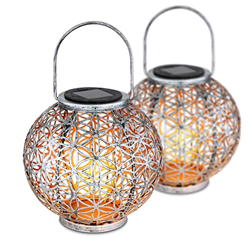 Solarlampe für Außen Stehend Laterne 2er Set – Solarleuchte Garten 29 cm Hoch – Außenleuchte Gartenlampe LED aus Metall – Leuchte Solar Aussenlampe IP 44 Antik Silber Solarlampe für Außen Stehend Laterne 2er Set – Solarleuchte Garten 29 cm Hoch – Außenleuchte Gartenlampe LED aus Metall – Leuchte Solar Aussenlampe IP 44 Antik Silber von bmf-versand
