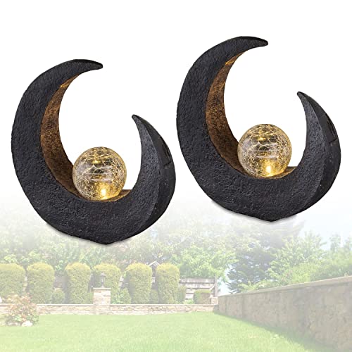 bmf-versand Solarlampe für Außen Stehend Mond 2er Set – Solarleuchte Garten Höhe 30 cm – Außenleuchte Gartenlampe LED – Leuchte Solar Aussenlampe IP 44 Skulptur Glas Crackle Halbmond bmf-versand Solarlampe für Außen Stehend Mond 2er Set – Solarleuchte Garten Höhe 30 cm – Außenleuchte Gartenlampe LED – Leuchte Solar Aussenlampe IP 44 Skulptur Glas Crackle Halbmond von bmf-versand