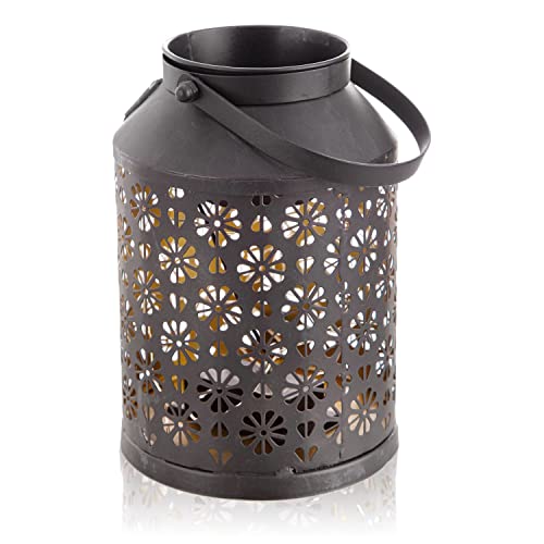 Solarlampe für Außen Stehend oder Hängend Laterne Blumenmuster mit Pflegetuch – Solarleuchte Garten 16 cm Hoch – Außenleuchte Gartenlampe LED – Leuchte Solar Aussenlampe IP 44 Metall Schwarz Solarlampe für Außen Stehend oder Hängend Laterne Blumenmuster mit Pflegetuch – Solarleuchte Garten 16 cm Hoch – Außenleuchte Gartenlampe LED – Leuchte Solar Aussenlampe IP 44 Metall Schwarz von bmf-versand