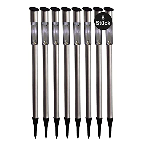 bmf-versand® Solarlampen für Außen Boden Edelstahl mit LED 8er Set - Gartendeko Solar Modern Groß - Solarleuchten Garten Silber - Außenlampe Stehend Erdspieß - Höhe 70 cm bmf-versand® Solarlampen für Außen Boden Edelstahl mit LED 8er Set - Gartendeko Solar Modern Groß - Solarleuchten Garten Silber - Außenlampe Stehend Erdspieß - Höhe 70 cm von bmf-versand