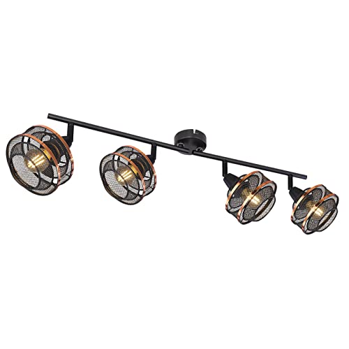 bmf-versand® Deckenleuchte Wohnzimmer 4-flammig - Moderne Deckenlampe Schlafzimmer aus metall - Deckenstrahler schwarz goldfarben Länge 680 mm E14-Fassung von bmf-versand