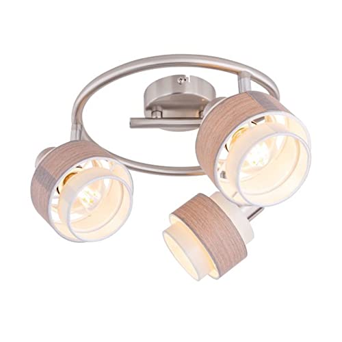 bmf-versand® Deckenleuchte Wohnzimmer modern - Deckenlampe Schlafzimmer grau beige aus metall - Deckenstrahler für Küche Flur Esszimmer 3-flammig graphit E14 Fassung von bmf-versand