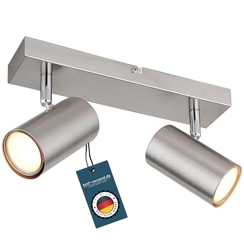 bmf-versand® Deckenstrahler 2 Flammig Schwenkbar - Deckenleuchte mit 2 Spots - Deckenlampe Wohnzimmer Modern - Strahler Küche Fassung GU10 von bmf-versand