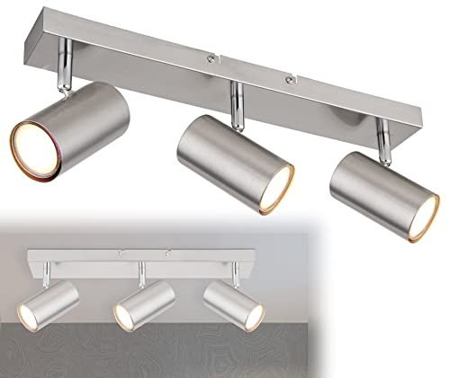 bmf-versand® Deckenstrahler 3 Flammig Schwenkbar - Deckenleuchte mit 3 Spots - Deckenlampe Wohnzimmer Modern - Strahler Küche Fassung GU10 von bmf-versand