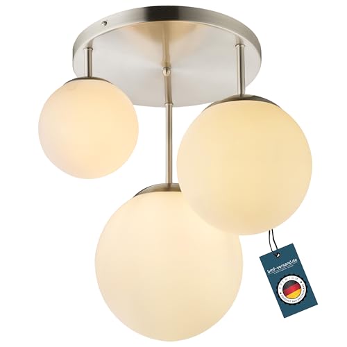 bmf-versand® LED Kugel-Deckenlampe 3-flammig - Deckenstrahler mit Leuchtkugeln - Innenbeleuchtung für Wohnzimmer - Deckenlicht - Deckenbeleuchtung modern - dekorative Raumleuchte - Zimmerleuchte von bmf-versand