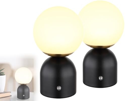 bmf-versand® Nachttischlampe 2er Set - Tischlampe Kabellos mit Akku LED - Tischleuchten für Innen und Außen Dimmbar - Touchdimmer Warmweiß bis Neutralweiß - Nachttischlampen mit Dimmer Aufladbar von bmf-versand