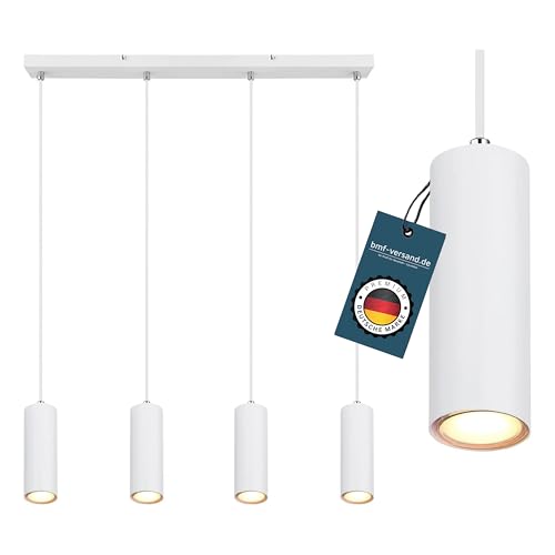 bmf-versand® Pendellampe Esstisch Weiß - Hängelampe Modern 4 Flammig - Hängeleuchte Esszimmer Küche - Pendelleuchte Wohnzimmer Hängend - Fassung GU10 von bmf-versand