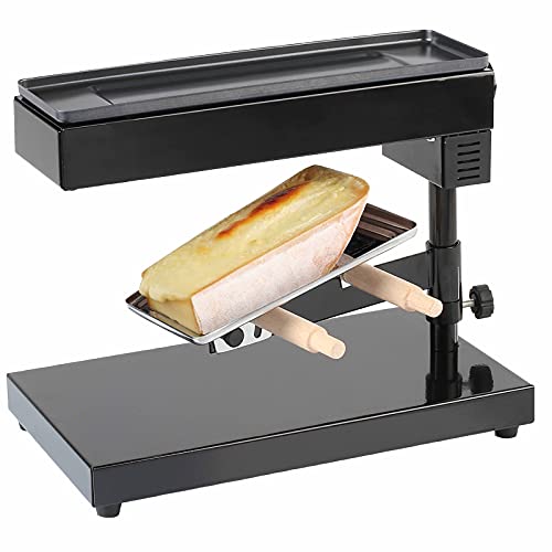 bmf-versand® Raclette 8 Personen Schweizer Käseschmelzer - Tischgrill Elektrisch Schmelzgerät Käse Käselaib Schmelzer - Traditioneller Raclette Grill leichte Reinigung inkl Holzspatel 600 Watt von bmf-versand