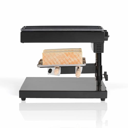 bmf-versand® Raclette 8 Personen Schweizer Käseschmelzer - Tischgrill Schmelzgerät Käse Käselaib Schmelzer - Traditioneller Raclette Grill leichte Reinigung inkl Holzspatel 600 Watt von bmf-versand