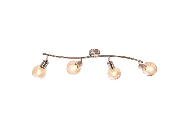 NOWA Deckenleuchte Deckenleuchte Wohnzimmer 4-flammig Deckenlampe Deckenstrahler amber, 4 Spots, ohne Leuchtmittel, Glas von NOWA