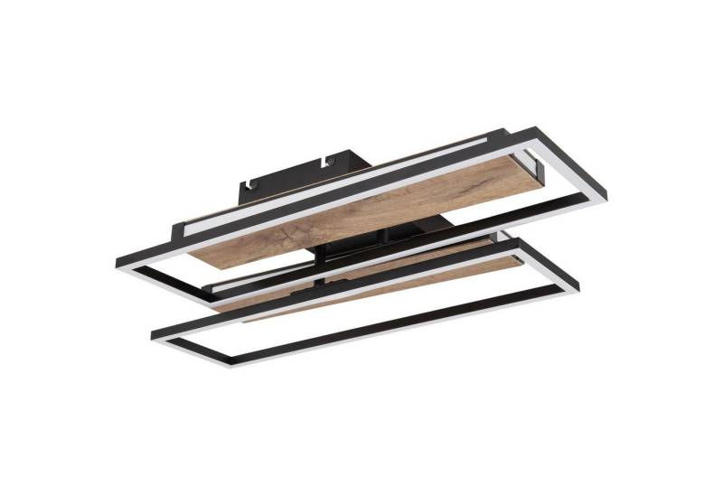 bmf-versand Deckenleuchte Deckenleuchte Wohnzimmer LED Deckenlampe Flur Holz Optik Modern, Memoryfunktion, LED fest integriert, Warmweiß, verstellbare Elemente von bmf-versand