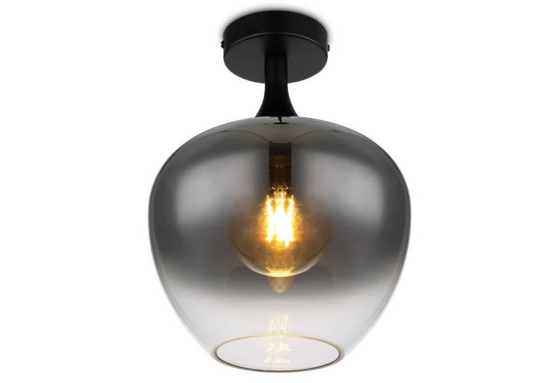 bmf-versand Deckenleuchte Deckenleuchte Wohnzimmer Rauchglas Deckenlampe Schlafzimmer 1-flammig, modern, ohne Leuchtmittel, Rauchfarben von bmf-versand