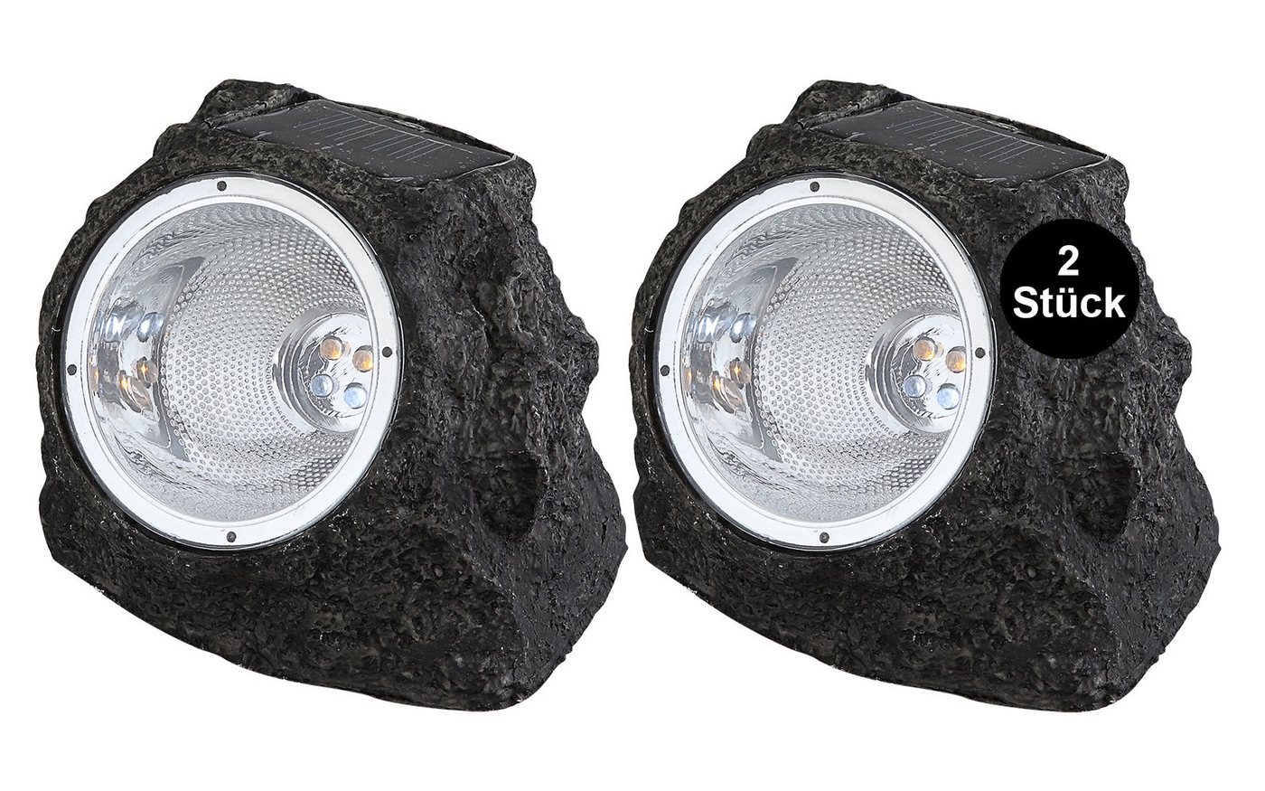 bmf-versand LED Solarleuchte Solarleuchte Garten 2er Set Stein Optik Deko Solarlampe Außen, mit Schalter, Solarstein, Gartenleuchte, LED fest integriert, Warmweiß, Außenbeleuchtung bmf-versand LED Solarleuchte Solarleuchte Garten 2er Set Stein Optik Deko Solarlampe Außen, mit Schalter, Solarstein, Gartenleuchte, LED fest integriert, Warmweiß, Außenbeleuchtung von bmf-versand