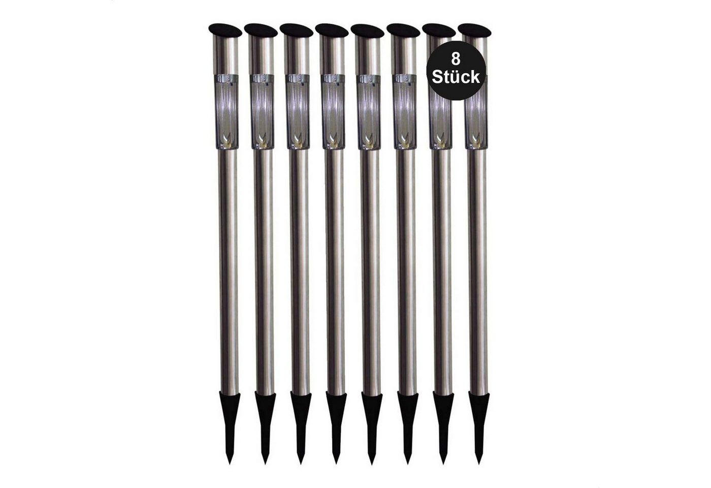 bmf-versand LED Solarleuchte Solarleuchten Garten 8er Set Edelstahl Weg Solarlampe Außen, Stableuchte, Wegebeleuchtung, LED fest integriert, Tageslichtweiß, Wegeleuchte bmf-versand LED Solarleuchte Solarleuchten Garten 8er Set Edelstahl Weg Solarlampe Außen, Stableuchte, Wegebeleuchtung, LED fest integriert, Tageslichtweiß, Wegeleuchte von bmf-versand